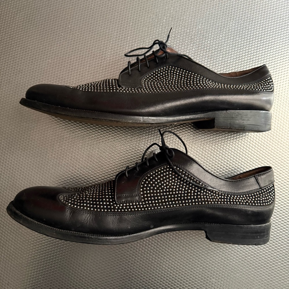 Jimmy Choo black studded wingtip shoes - Picture 6 of 8